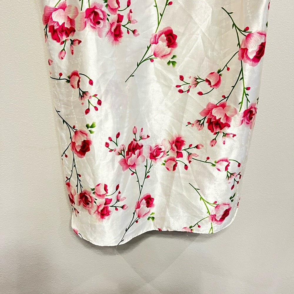 Sante Floral Vintage Pink White Bow Granny Coquette Cottage Slip Dress Sz Large - Picture 3 of 6